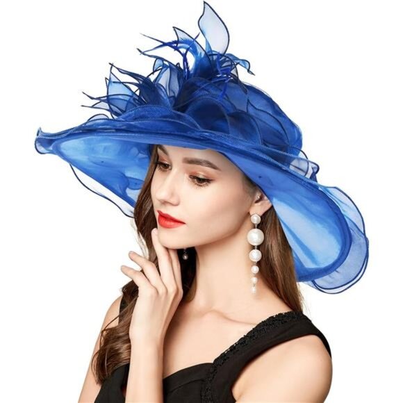 Classy Sun Hat for Women Ladies S10-3700-royal Blue - Picture 3 of 6